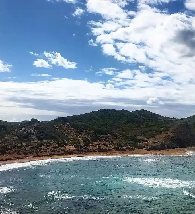 Waves on a northern Menorca beach on a windy day
